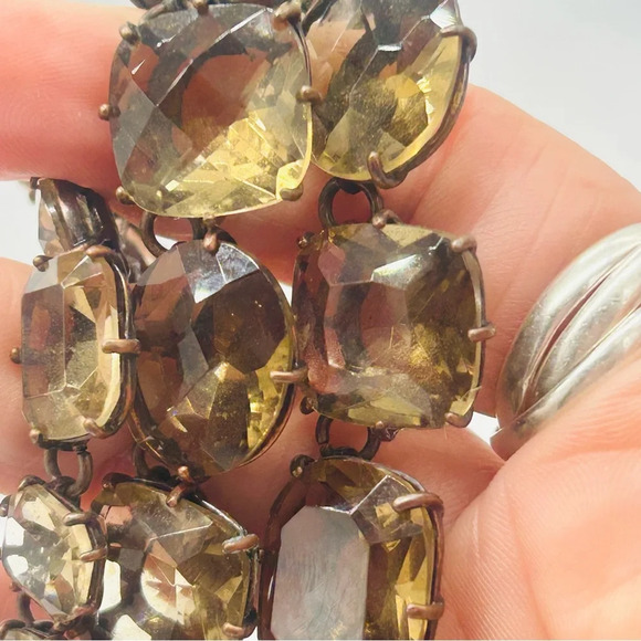 J. Crew Smoky Brown 3-Strand Jeweled Necklace - Picture 3 of 4